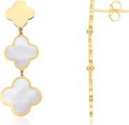 The Lovery Fine Jewelry Mother of Pearl Graduating Clover Dangle Earrings