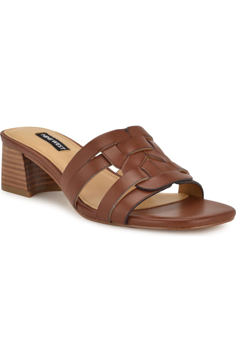 Nine West Gennie Slide Sandal, Main, color, Medium Brown