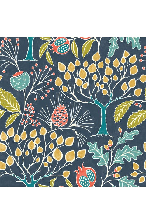 Groovy Garden Navy Peel & Stick Wallpaper