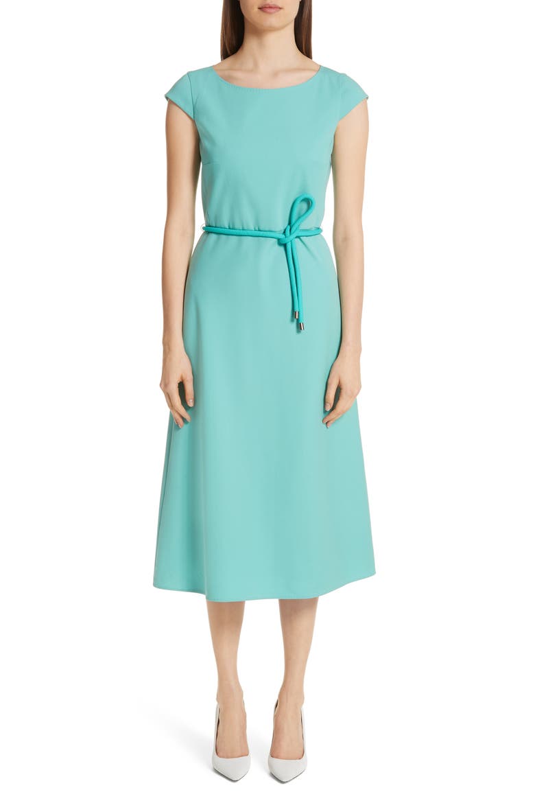 Opunzia Belted Midi Dress, Main, color, TURQUOISE
