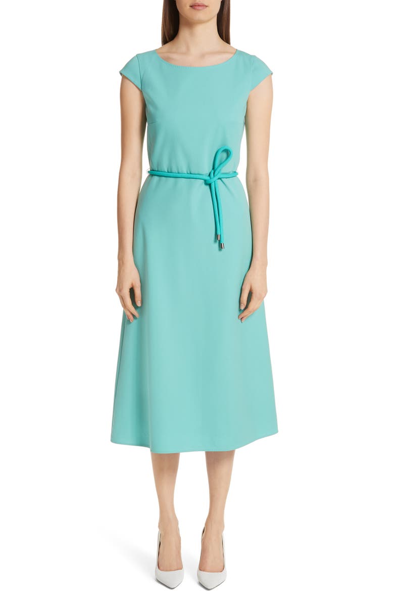 Max Mara Opunzia Belted Midi Dress, Main, color, 