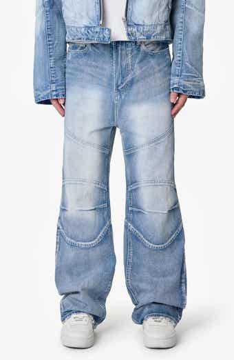 Paneled Moto Denim Jeans