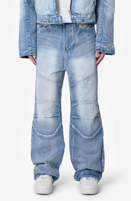 Paneled Moto Denim Jeans
