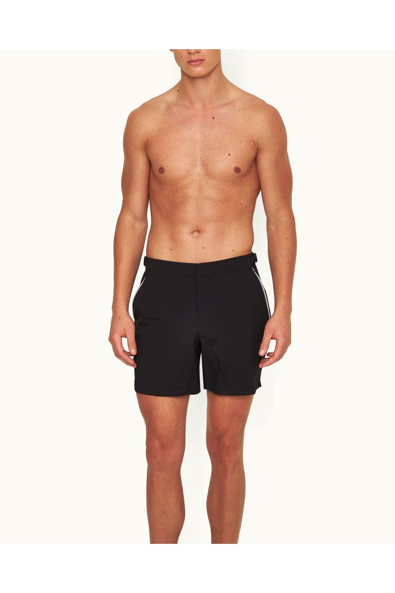 Bulldog Mid-Length Swim Shorts, Alternate, color, Black