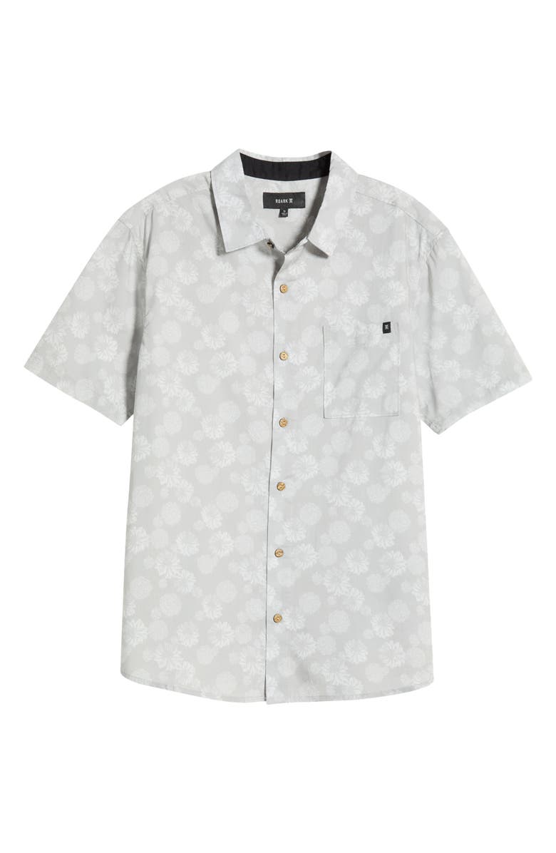 Roark Journey Floral Short Sleeve Button-Up Shirt, Main, color, Grey