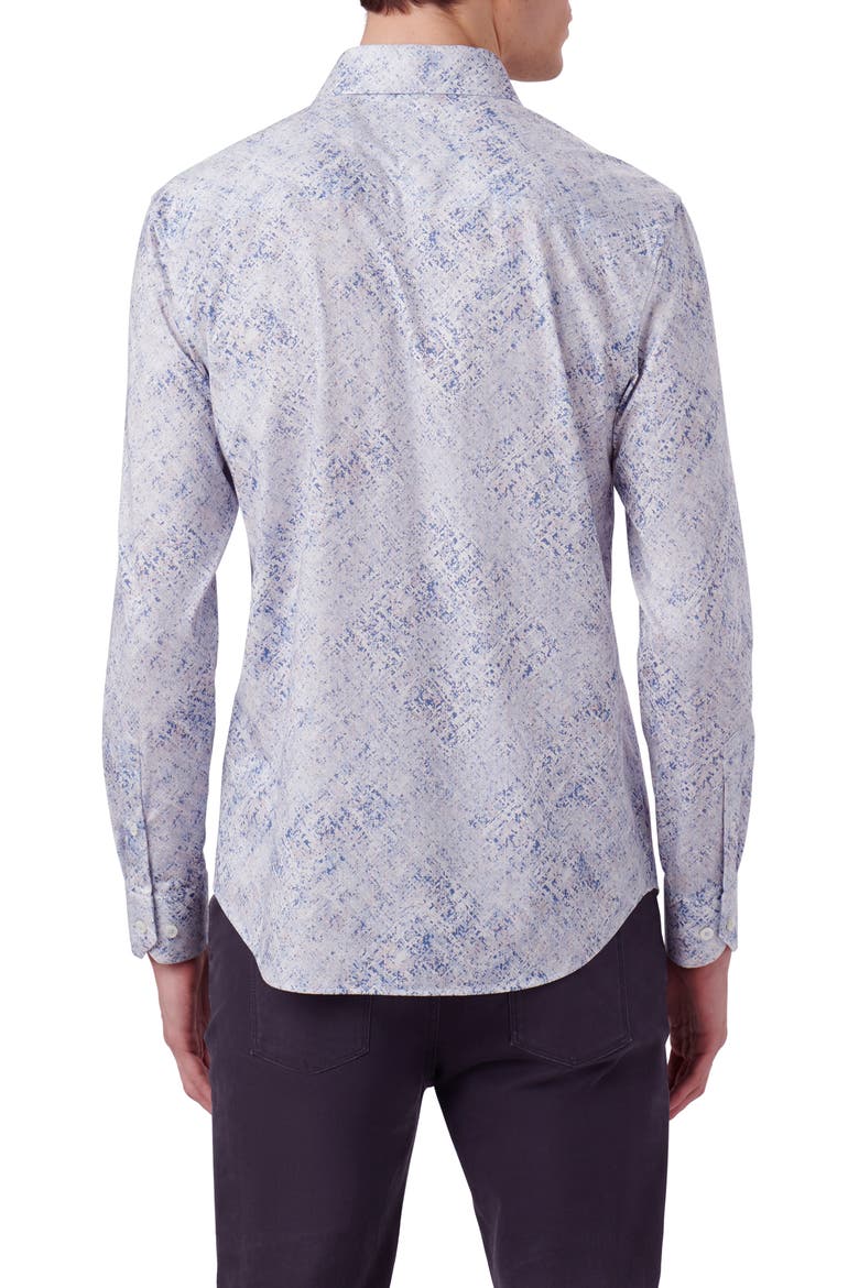 James OoohCotton® Watercolor Print Stretch Cotton Button-Up Shirt, Alternate, color, AIR BLUE