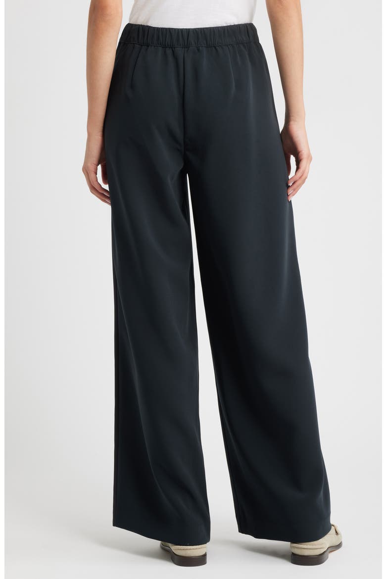 Melanie Crepe Wide Leg Pants, Alternate, color, BLACK