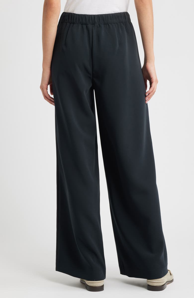 rag & bone Melanie Crepe Wide Leg Pants, Alternate, color, Black