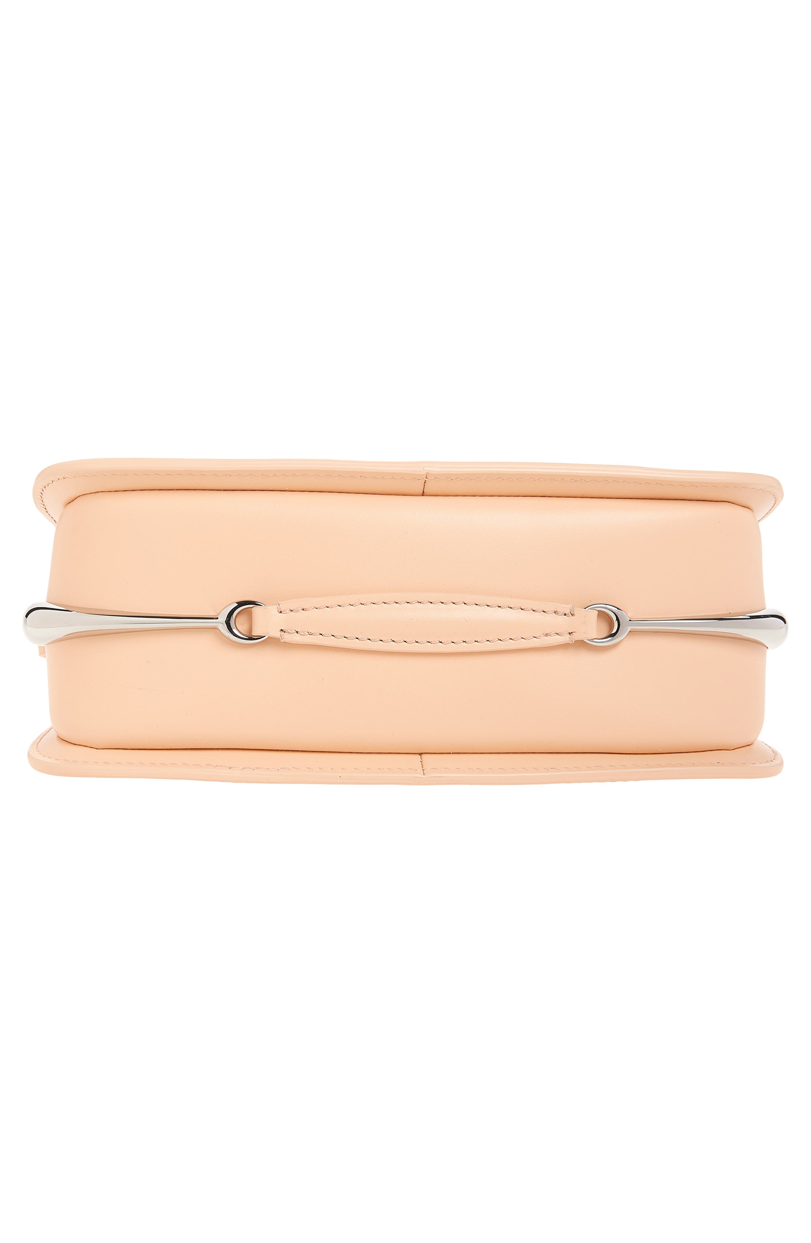 Rabanne Micro Ring Leather Top Handle Bag, Alternate, color, Peach/ Silver