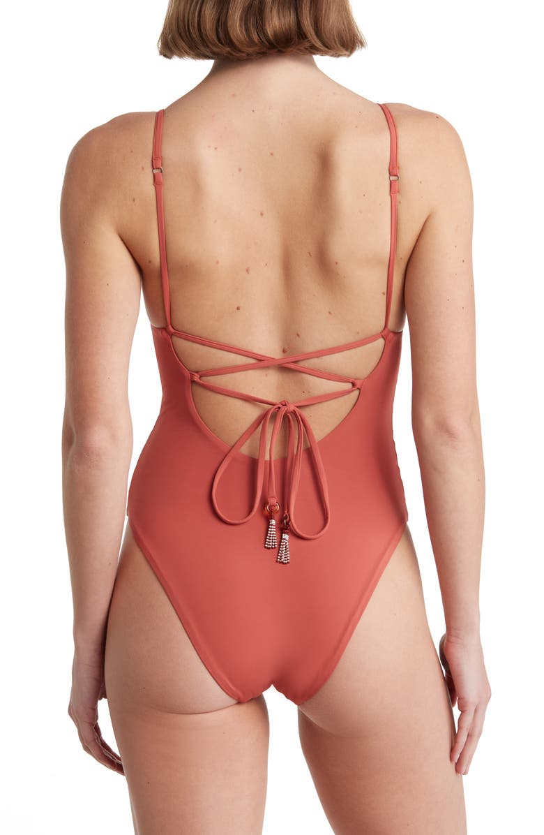 Maaji Phoenix Palm Parady Reversible V Wire One-Piece Swimsuit, Alternate, color, 
