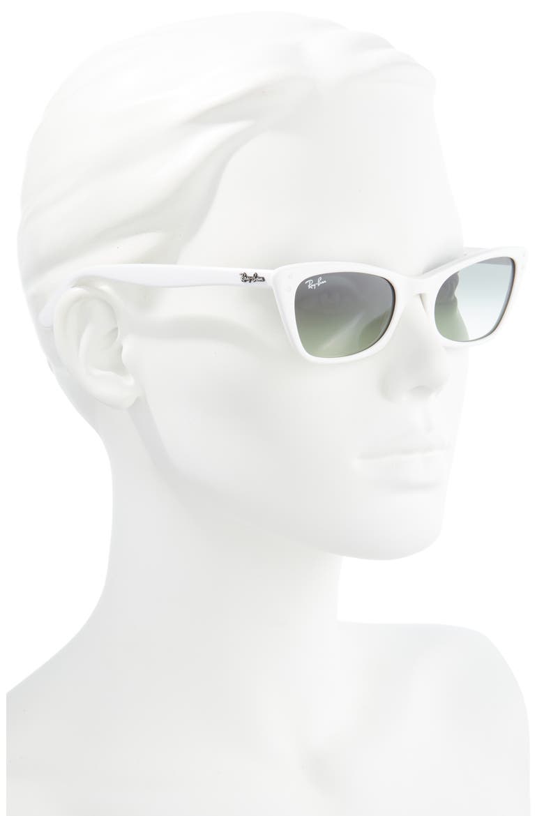 52mm Transparent Cat Eye Sunglasses, Alternate, color, WHITE/ GREEN VINTAGE