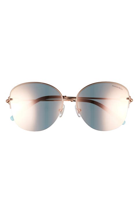 58mm Semirimless Round Sunglasses