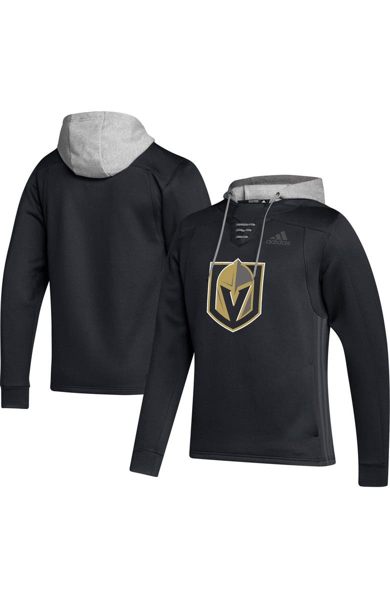 adidas Men's adidas Black Vegas Golden Knights Skate Lace Primeblue Team Pullover Hoodie, Main, color, 