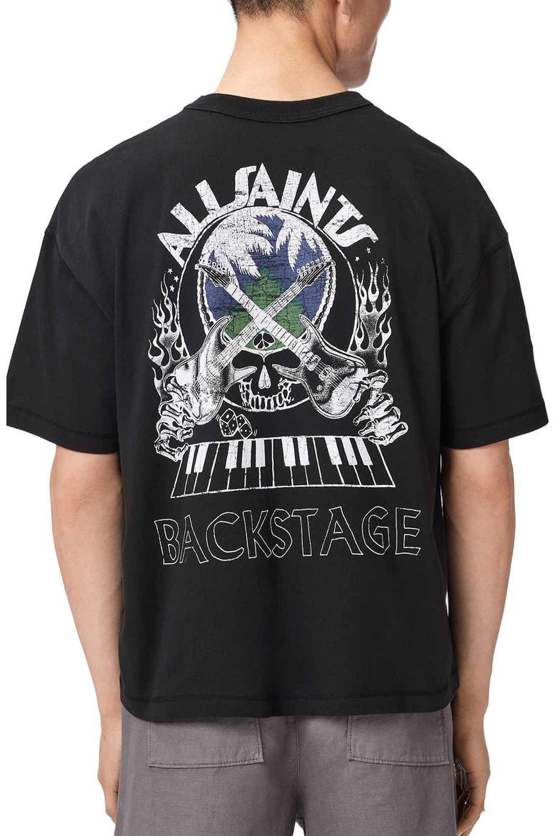 Hula Graphic Crewneck T-Shirt, Alternate, color, WASHED BLACK