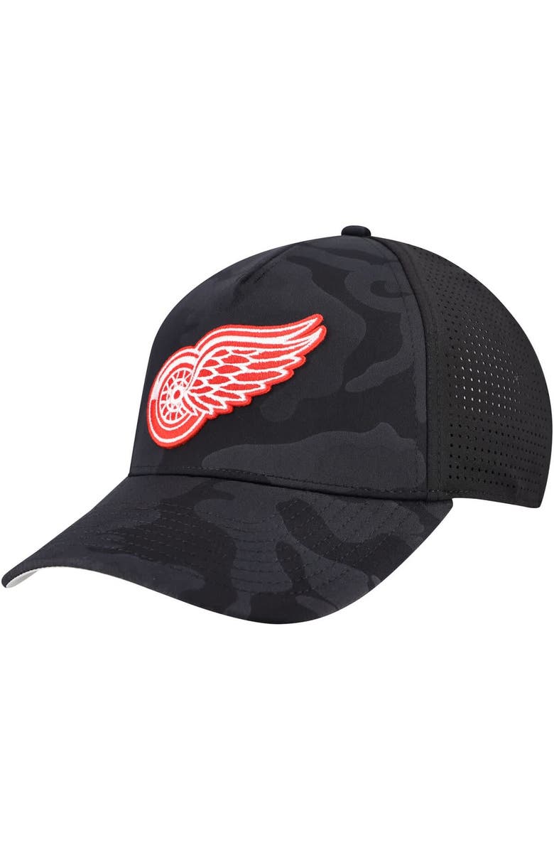 American Needle Men's American Needle  Black Detroit Red Wings Valin Camo Super Tech Vented Adjustable Hat, Main, color, 