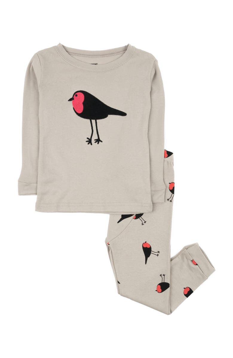 Leveret Two-Piece Cotton Printed Matching Family Pajamas, Animal Friends, Main, color, Birds