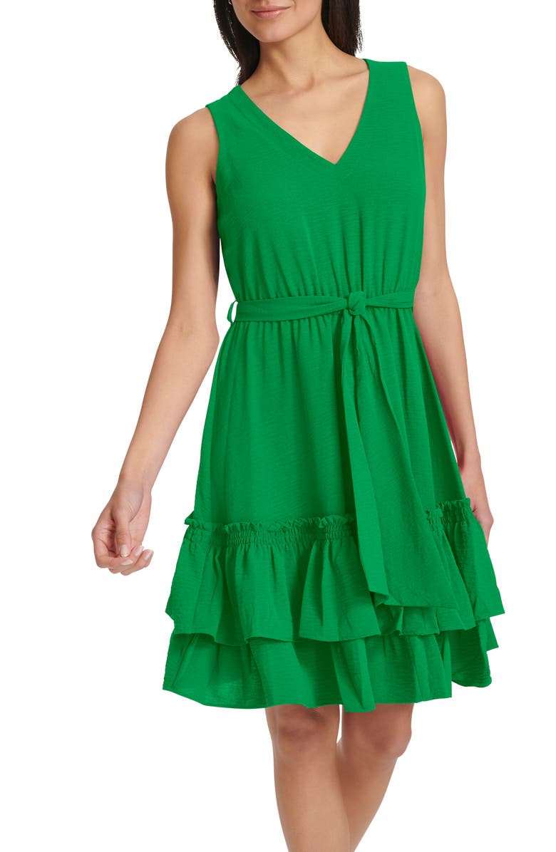 Calvin Klein V-Neck Sleeveless A-Line Dress, Alternate, color, 