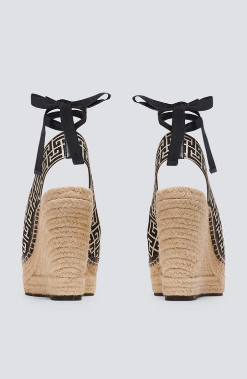 BALMAIN BALMAIN ALEX MONOGRAM JACQUARD AND LEATHER ESPADRILLES