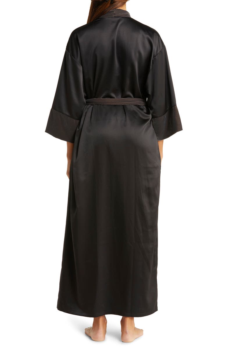Nordstrom Velveteen Trim Satin Robe, Alternate, color,