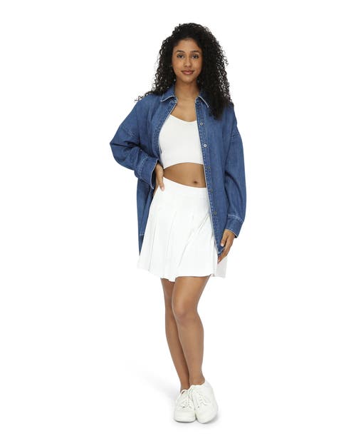 Belle & Bloom Into Him Oversized Denim Shirt In Blue