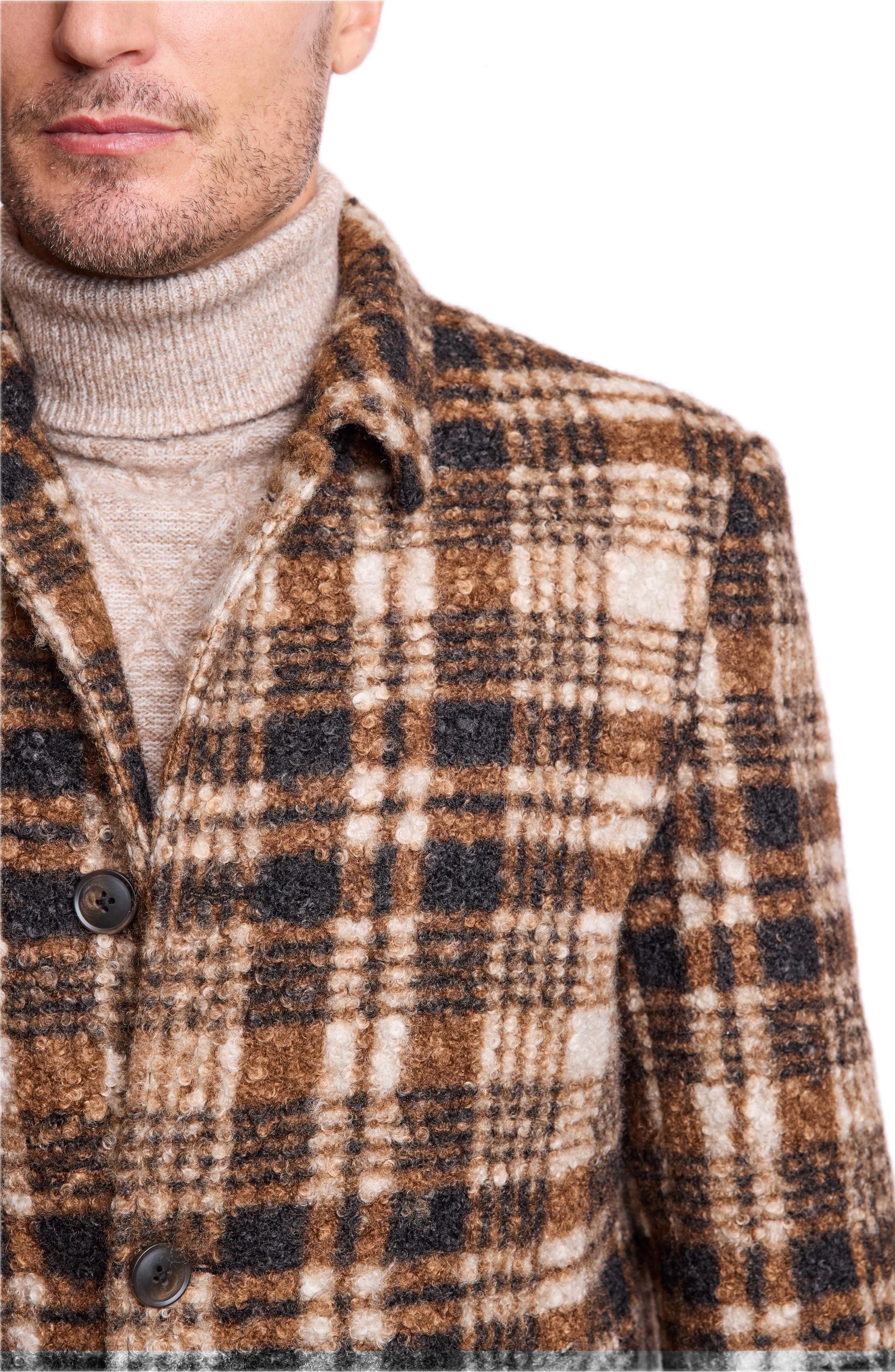PAISLEY & GRAY Plaid Slash Pocket Overcoat (Men) | Nordstromrack