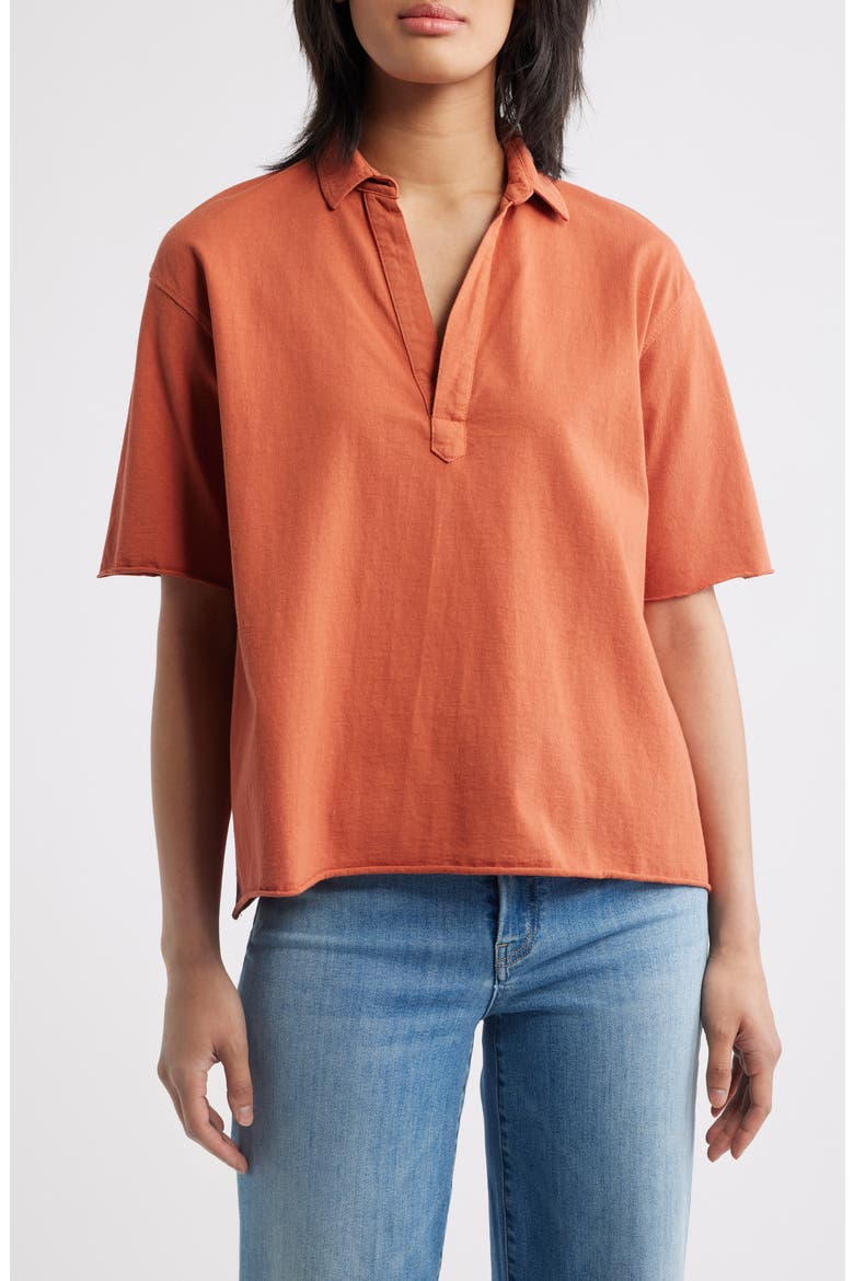 Patty Popover Henley Top, Main, color, VINTAGE APRICOT