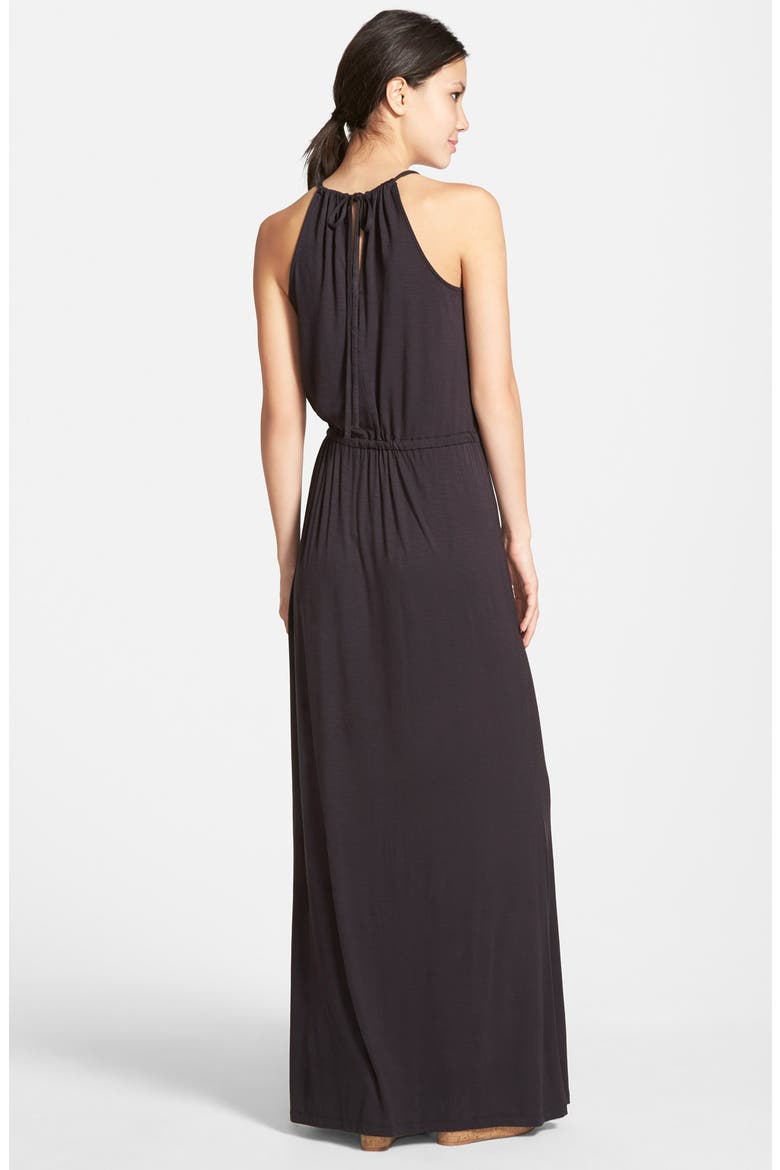 Keyhole Halter Style Maxi Dress, Alternate, color, BLACK