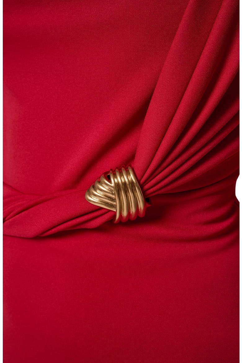 Long Sleeve Asymmetric Dress, Alternate, color, RED