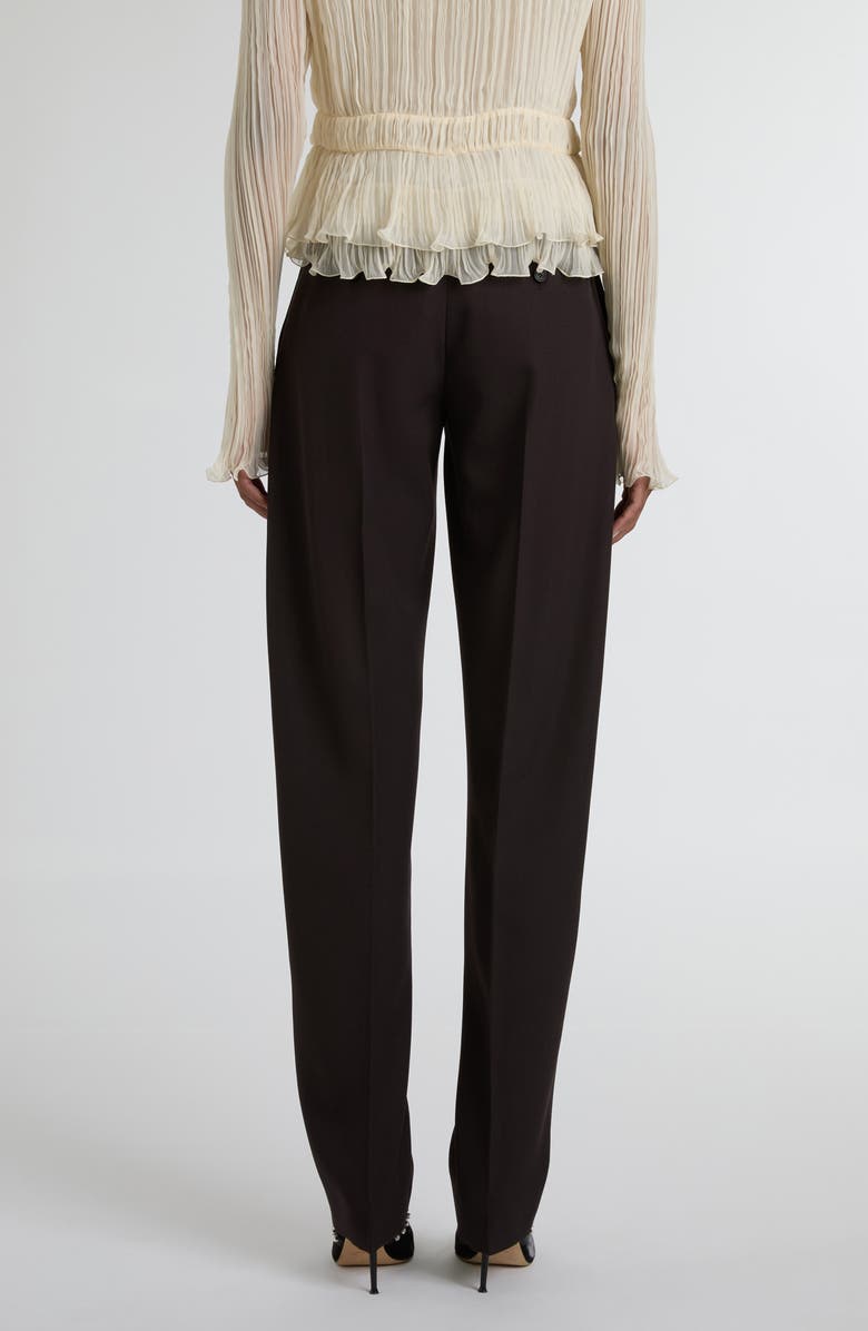 McQueen Pleated Wool Trousers, Alternate, color, Dark Brown