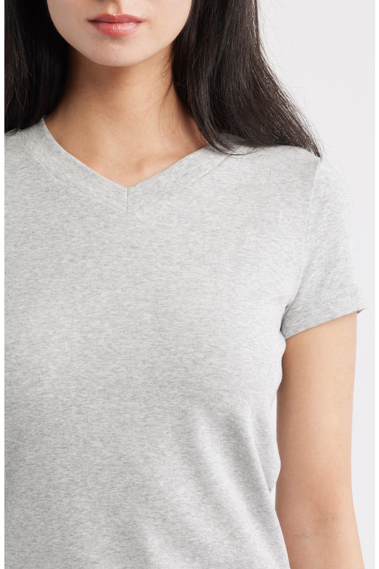 Shrunken V-Neck Tee, Alternate, color, HEATHER GREY