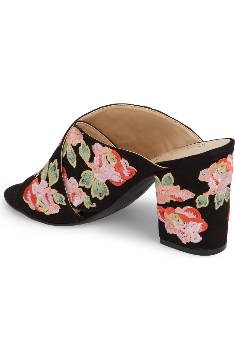 Sole Society Luella Flower Embroidered Slide, Alternate, color,