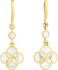 Jan Leslie Petal Gemstone With 18K Gold Overlay Sterling Drop Earring