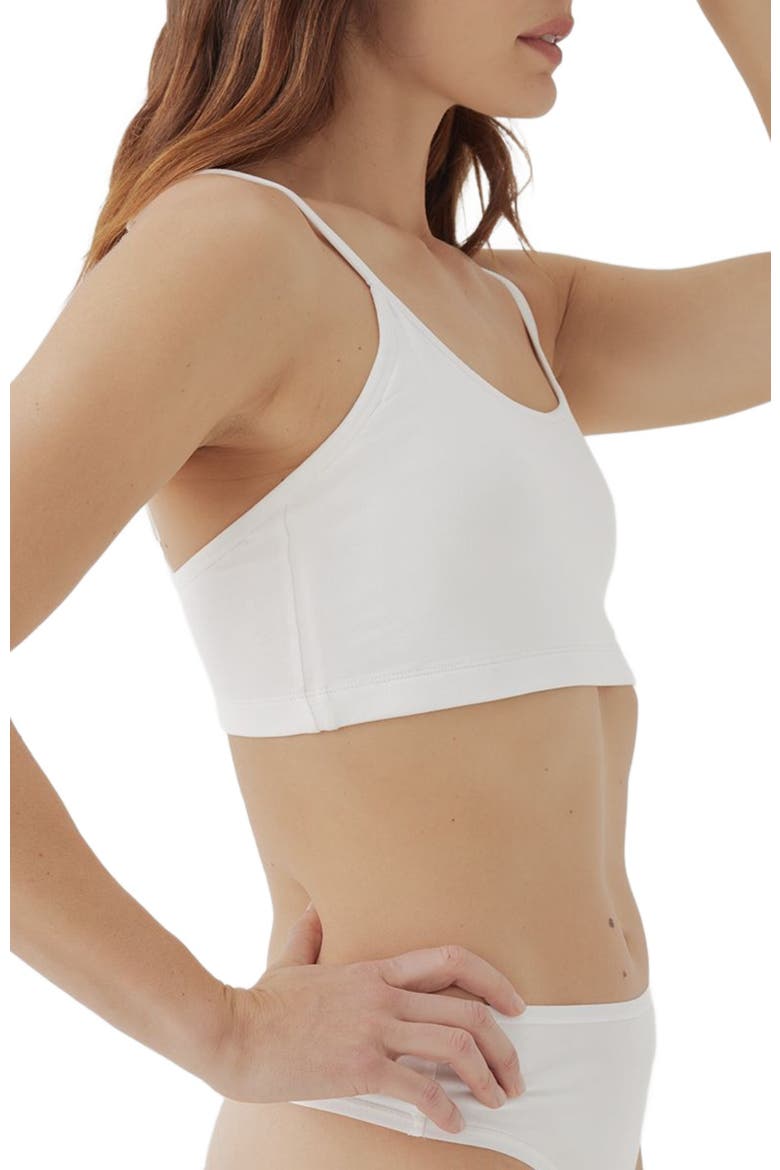 Organic Cotton Everyday Strappy Scoop Bralette, Alternate, color, White