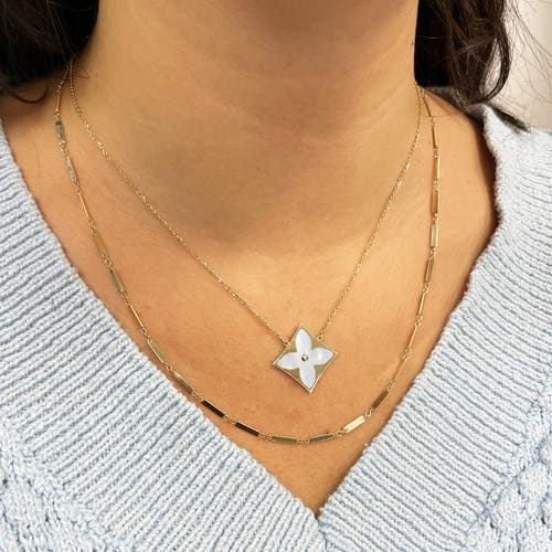 The Lovery Fine Jewelry Mother Of Pearl Luxe Flower Necklace In Silver