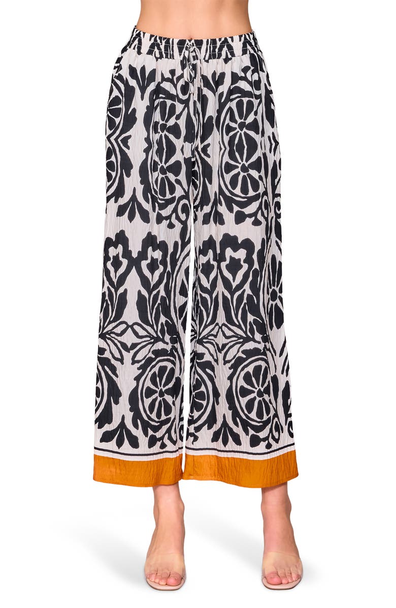 MELLODAY Floral Print Wide Leg Pants, Main, color,