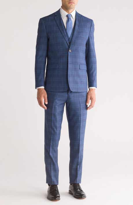 Gino Vitale Slim Fit 3-Piece Tailored Check Suit