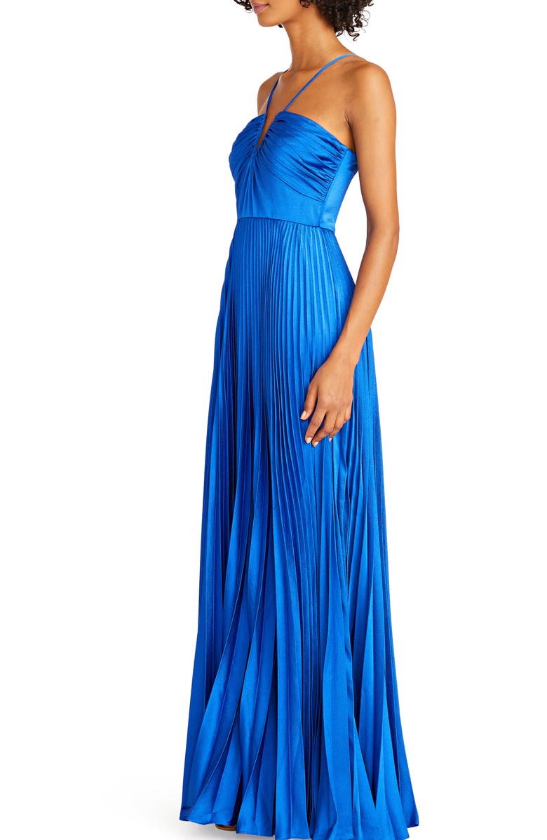 ML Monique Lhuillier Pleated Satin Gown, Alternate, color,