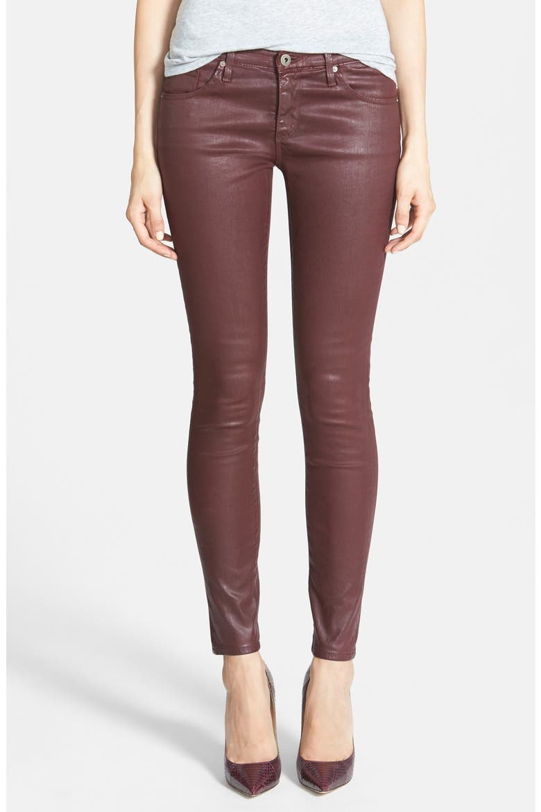Leatherette Ankle Leggings, Main, color, CRIMSON RED