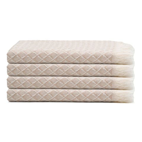 Serenity Grid Turkish Cotton Hand Towel Bundle