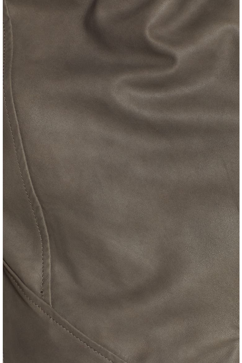 Asymmetrical Zip Front Leather Cascade Jacket, Alternate, color, GREY