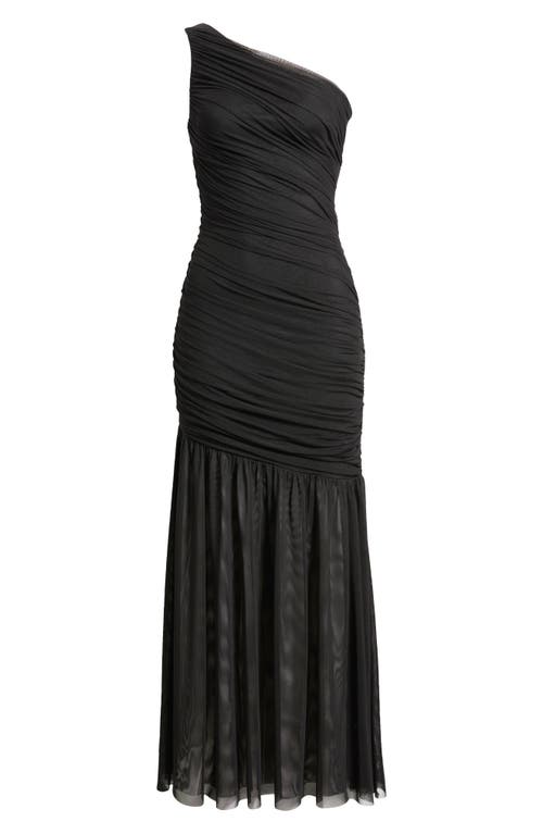 Vince Camuto Drape One-shoulder Mesh Gown