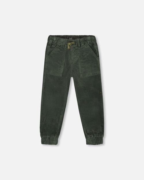 Deux Par Deux Stretch Corduroy Jogger Pants In Green