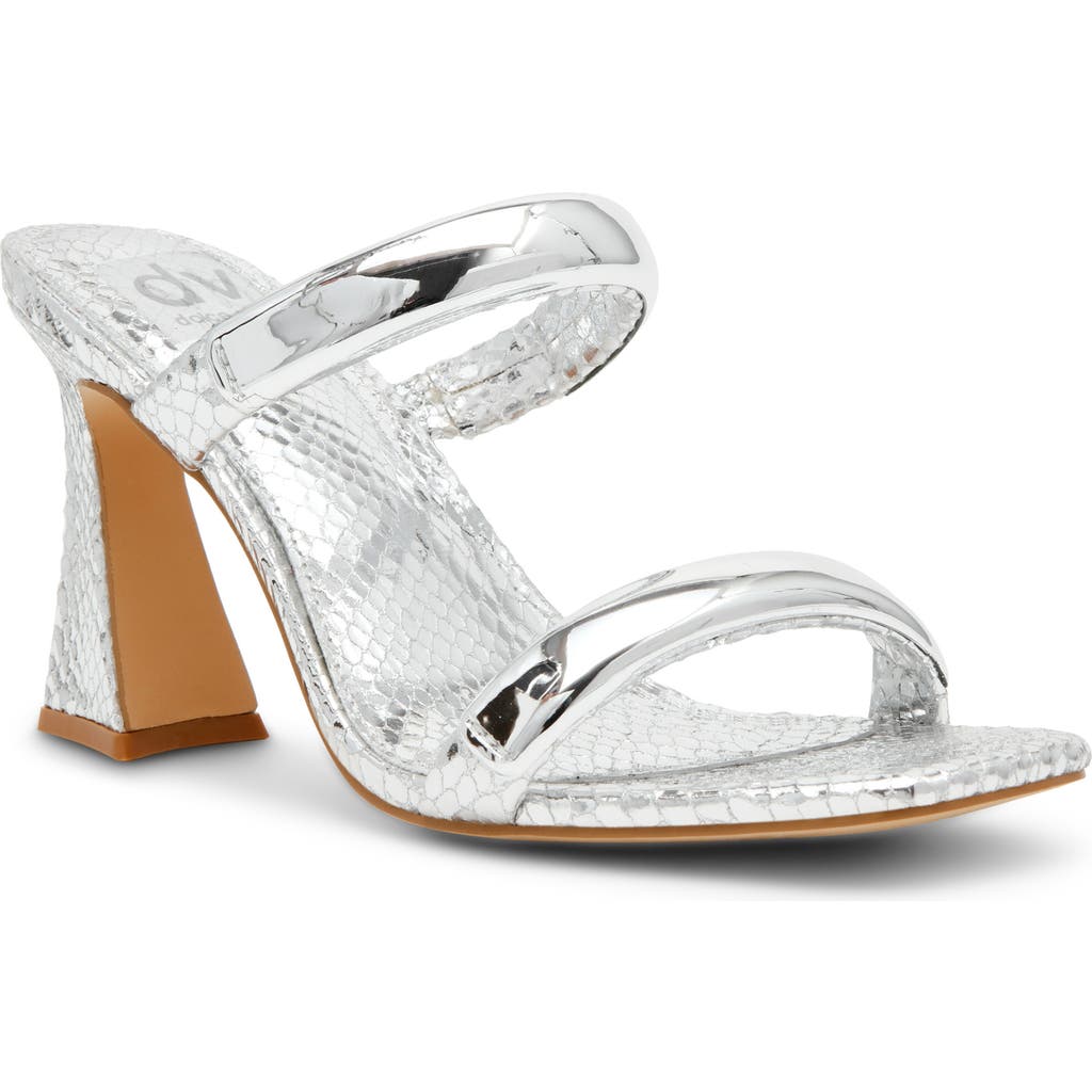 Dolce Vita Yorke Womens Faux Leather Metallic Heels In Silver Exotic