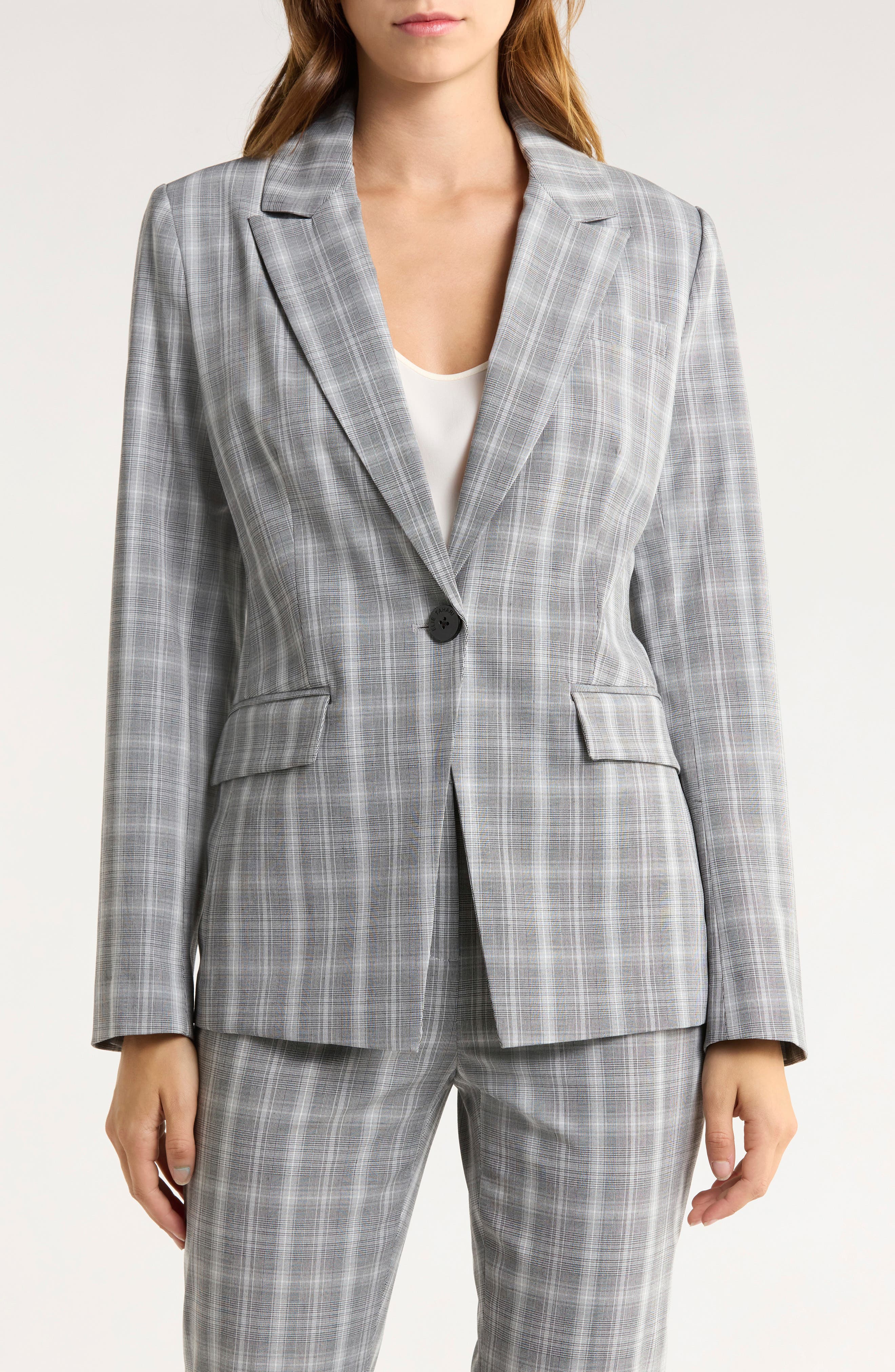 Elie Tahari Taylor Plaid Blazer