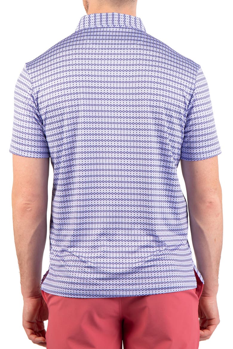 Geometric Stars Print Performance Polo, Alternate, color, NAVY