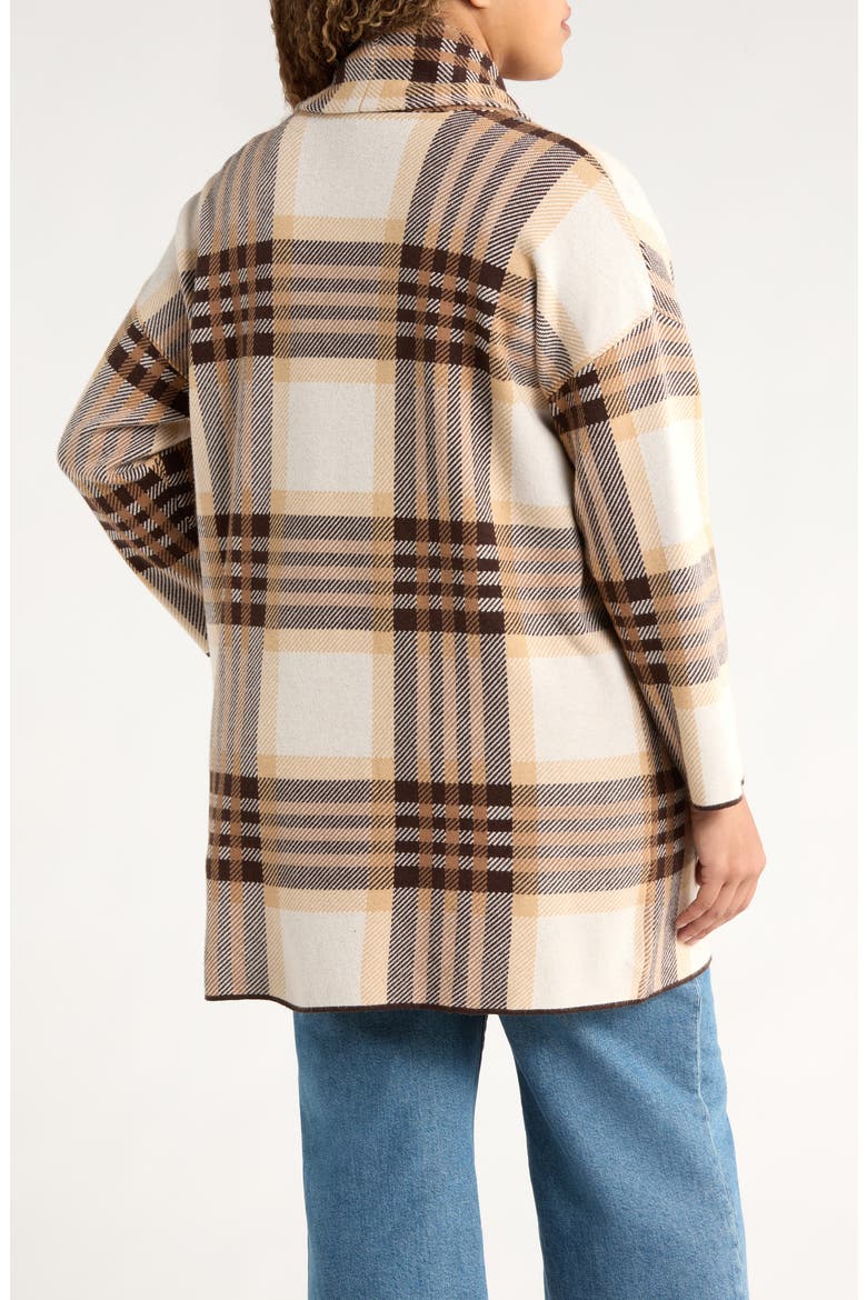 Shawl Collar Sweater Coat, Alternate, color, COFFEE BEAN MULTI