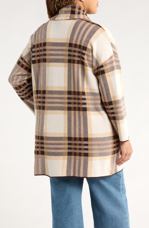 Jones New York Shawl Collar Sweater Coat In Multi