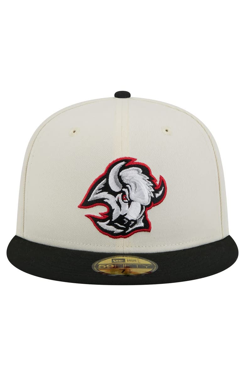 New Era Men's New Era White Buffalo Sabres Chrome Two-Toned 59FIFTY Fitted Hat, Alternate, color,