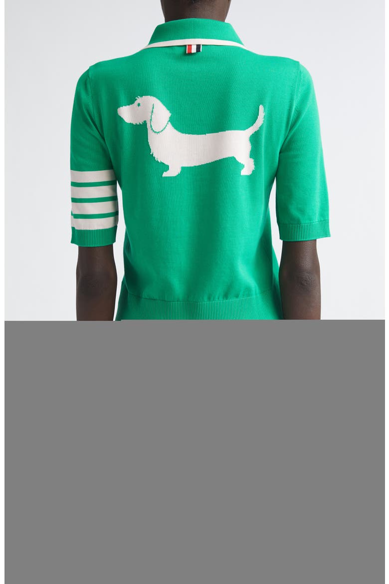 4-Bar Hector Intarsia Polo Sweater, Alternate, color, GREEN