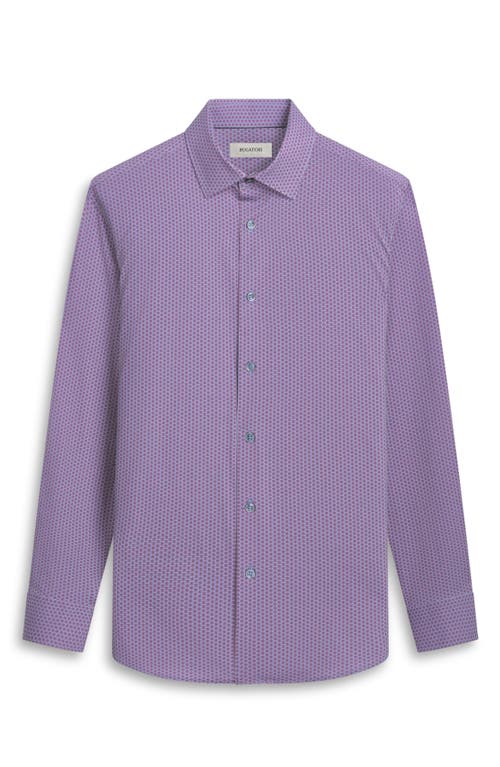 Bugatchi James Ooohcotton® Geo Print Button-up Shirt In Purple